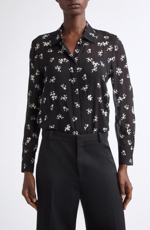 Scottie Embellished Silk Blouse