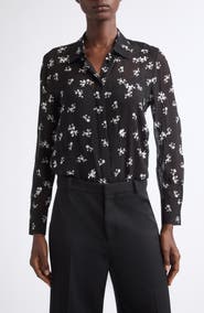 Lafayette 148 New York Scottie Embellished Silk Blouse
