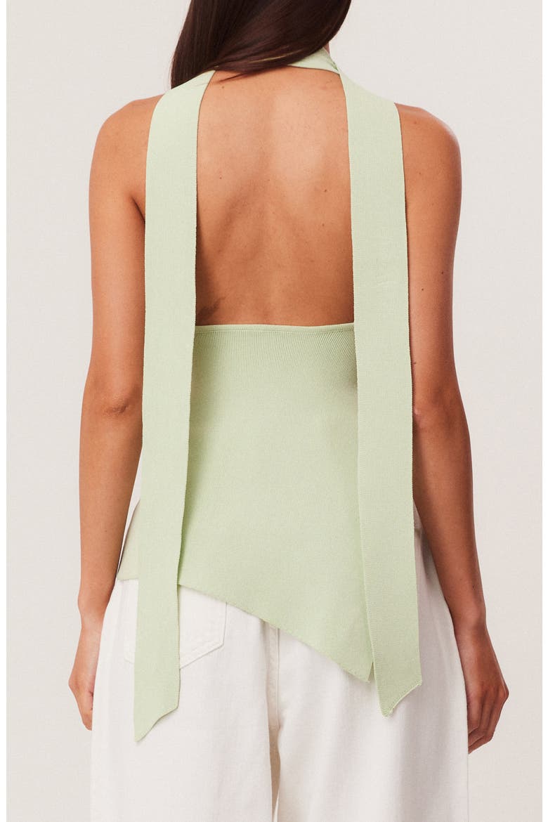 Naia Scarf Halter Sweater Tank, Alternate, color, MATCHA