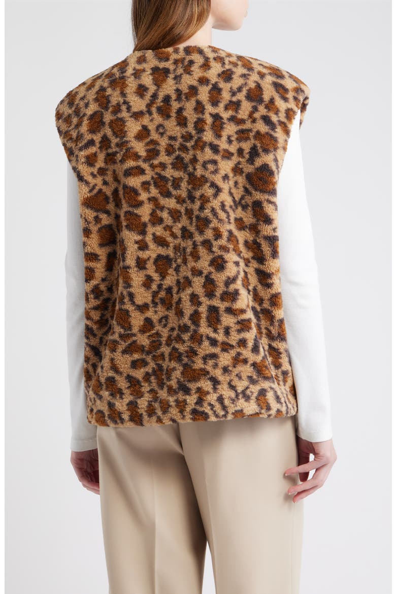 Sandy Leopard Faux Shearling Vest, Alternate, color, COCOA LEOPARD