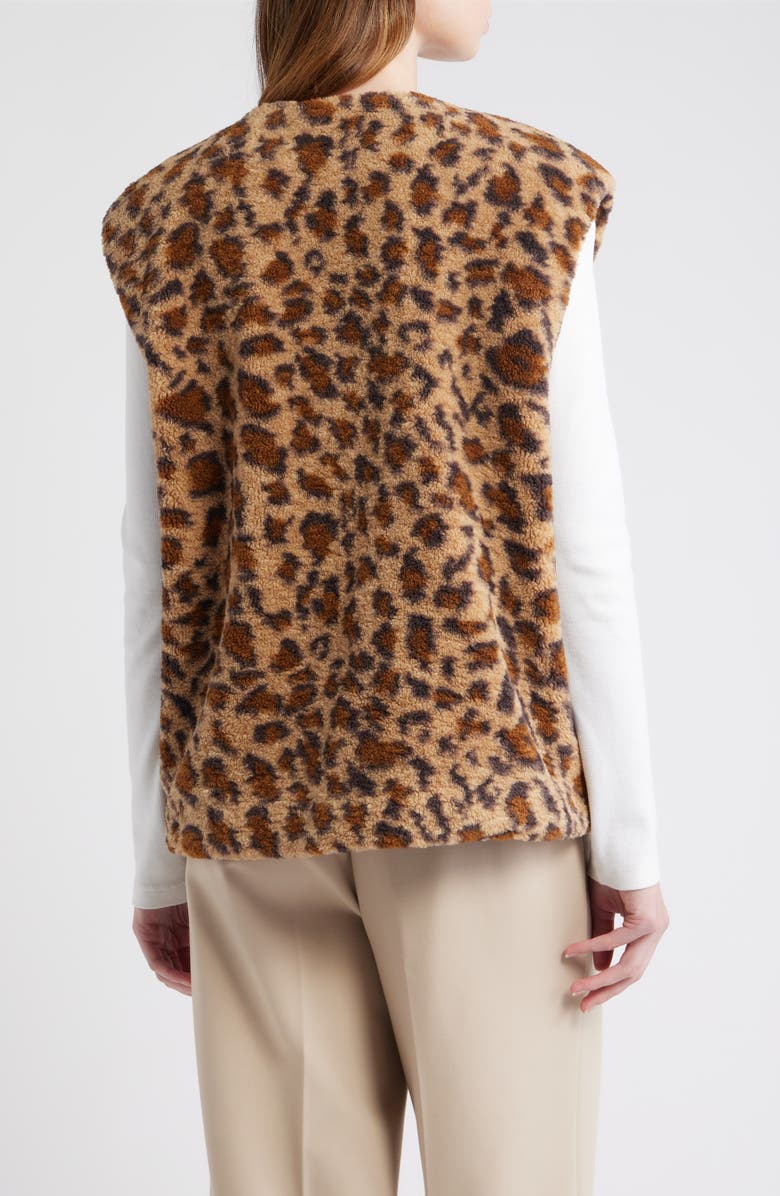 dRA Sandy Leopard Faux Shearling Vest, Alternate, color, Cocoa Leopard
