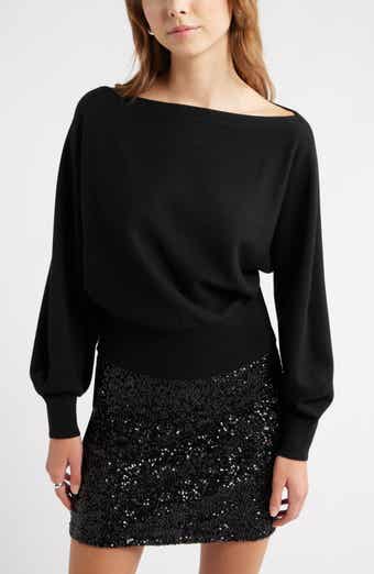 Open Edit Boat Neck Sweater