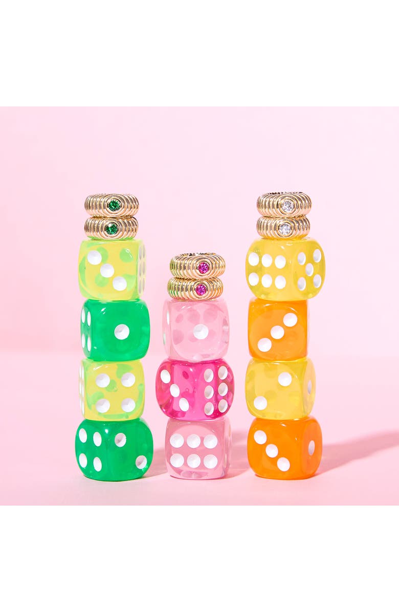 Campbell + Charlotte Revel Ribbed Huggie, Alternate, color, Diamond- Gold