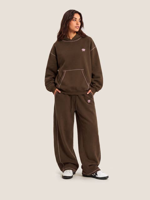 Cloud Essential Fleece Pullover Hoodie Super Baggy Set