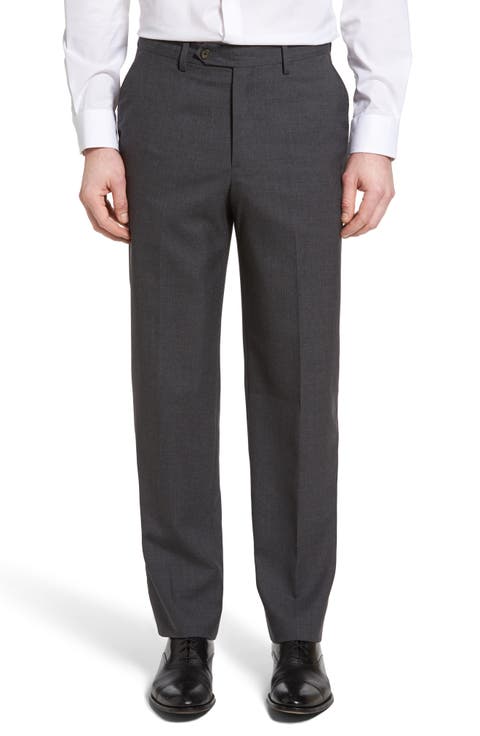 Lightweight Plain Weave Flat Front Classic Fit Trousers