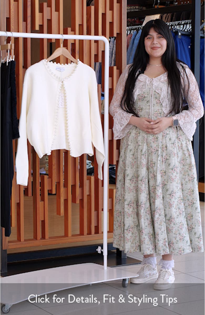 Bloom Faux Pearl Trim Cardigan, sales video thumbnail