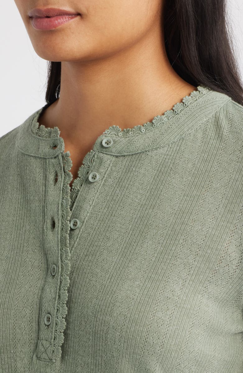 GIBSONLOOK Ava Lace Henley Top, Alternate, color, Sea Spray