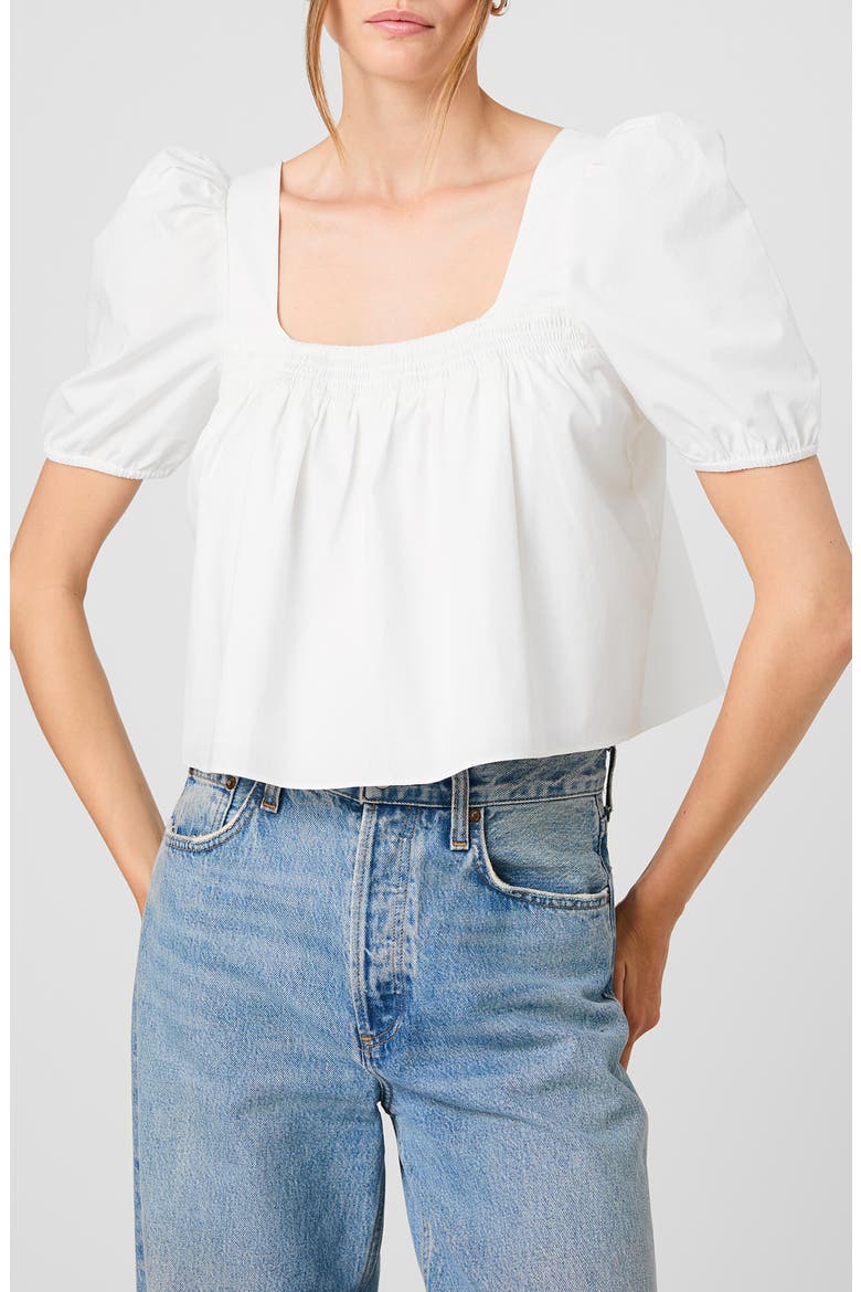 Cambria Cotton Puff Sleeve Top, Main, color, SUMMER WHITE