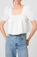 French Connection Cambria Cotton Puff Sleeve Top