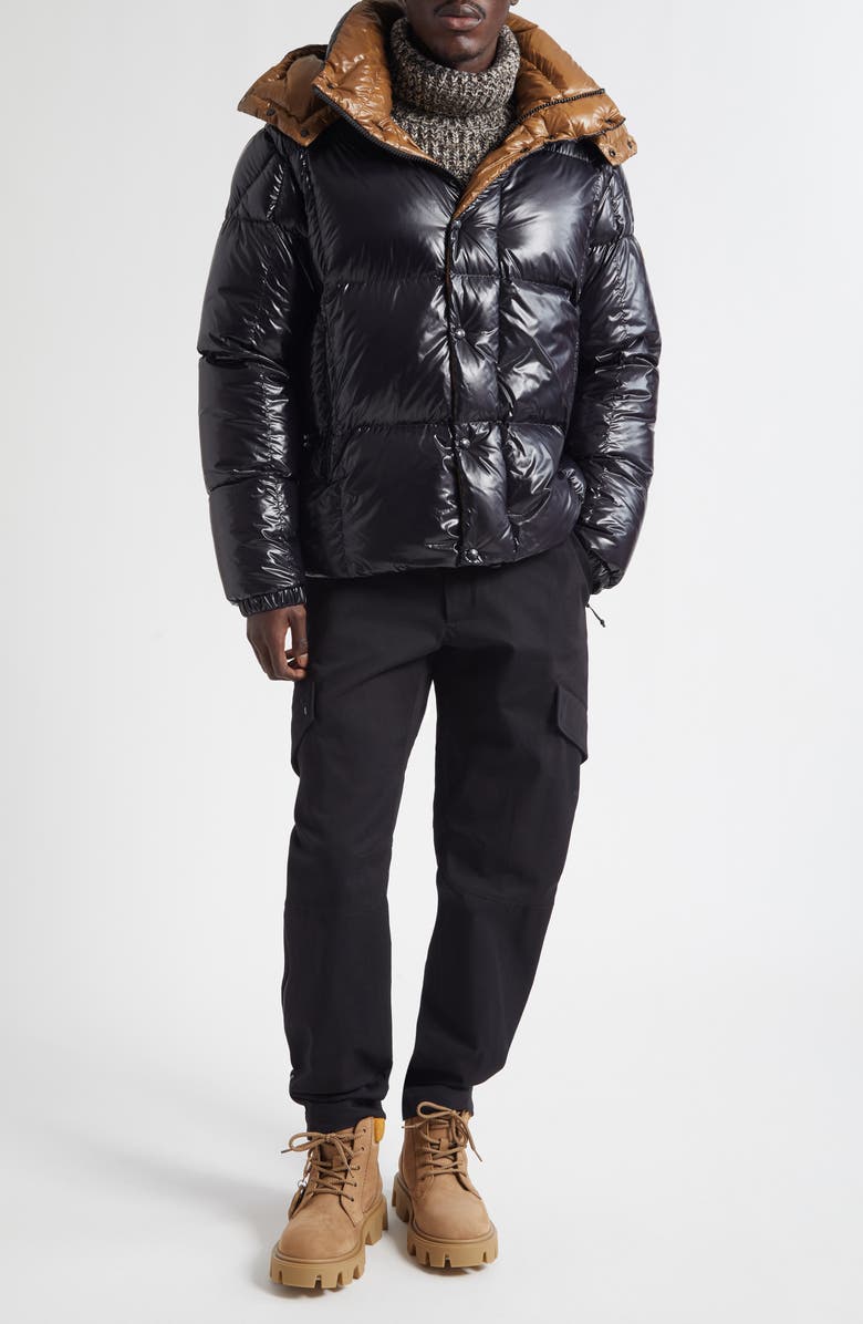 Moncler Parana Down Jacket with Removable Hood, Alternate, color, Black