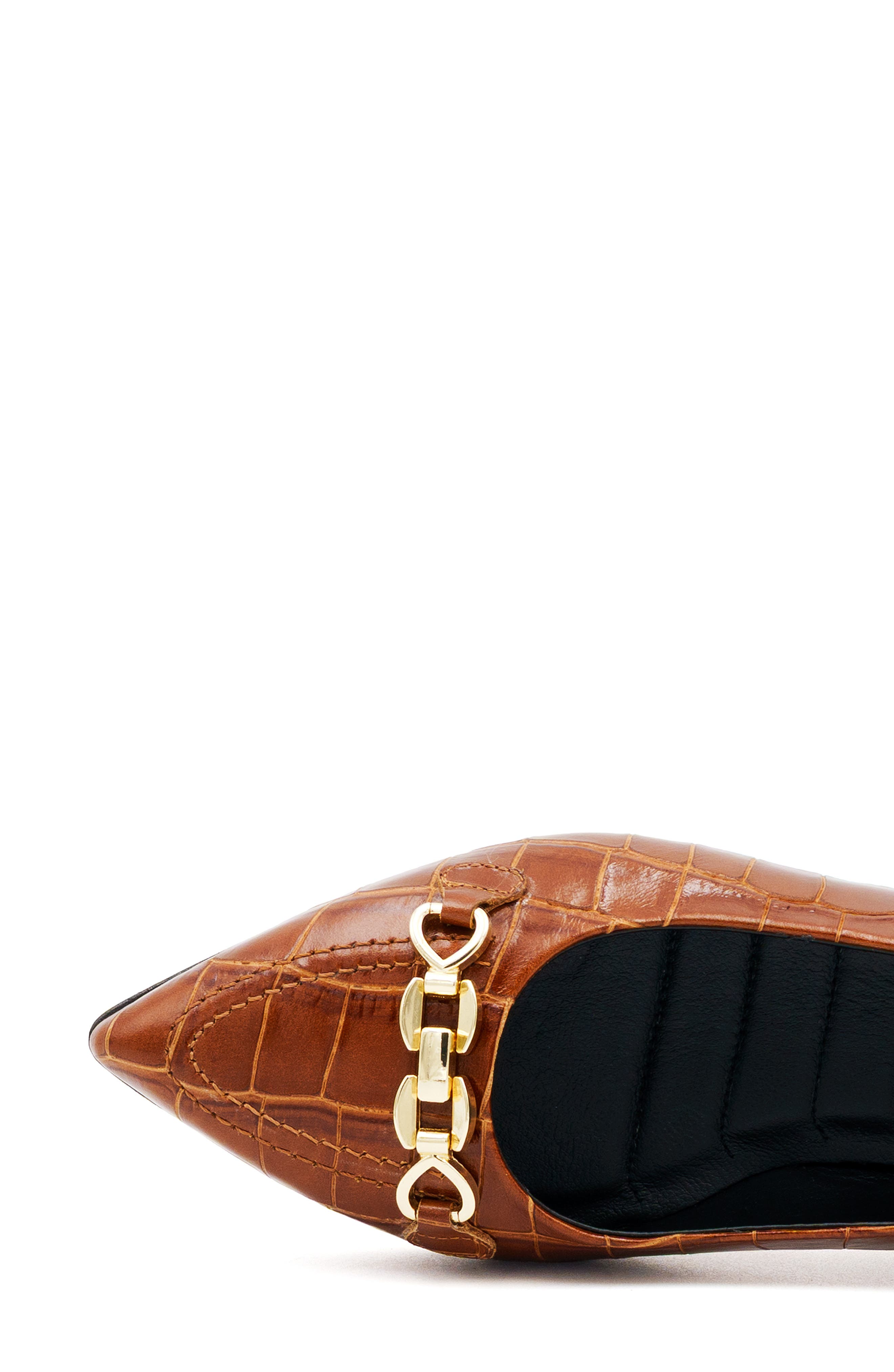 Tappeto Croc Embossed Leather Skimmer Flat, Alternate, color, BRUCIATO