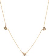 Ana Luisa Gold Heart Necklace - Diamond Heart Station Necklace