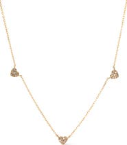 Ana Luisa Gold Heart Necklace - Diamond Heart Station Necklace