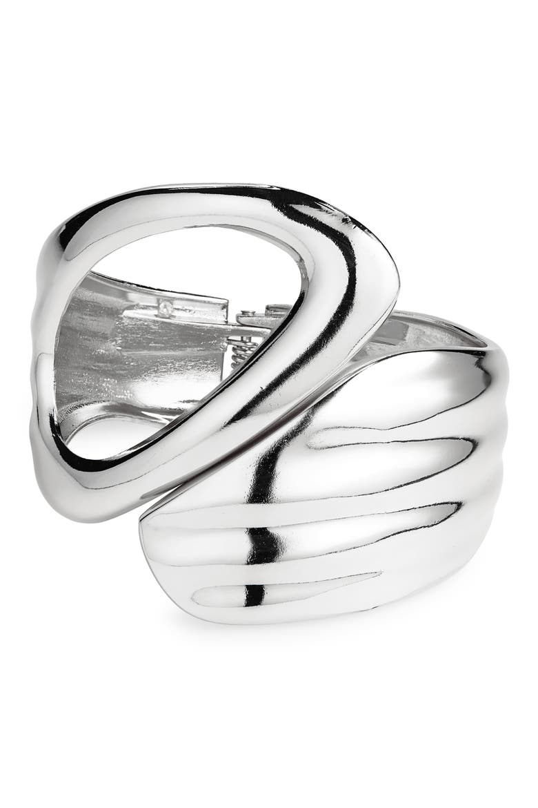 Sculpted Hinge Bracelet, Main, color, SILVER