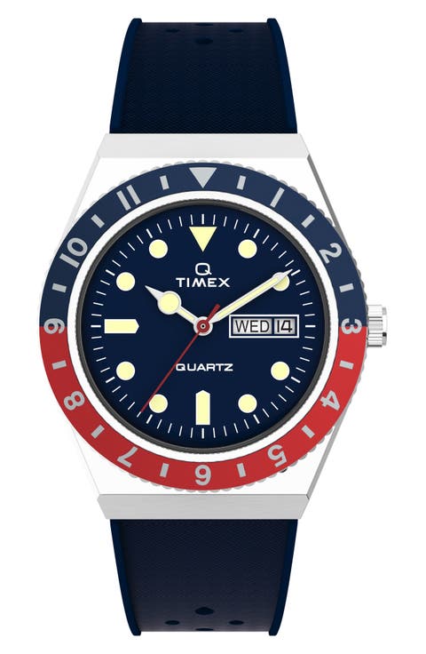 Q Timex Silicone Strap Watch, 38mm