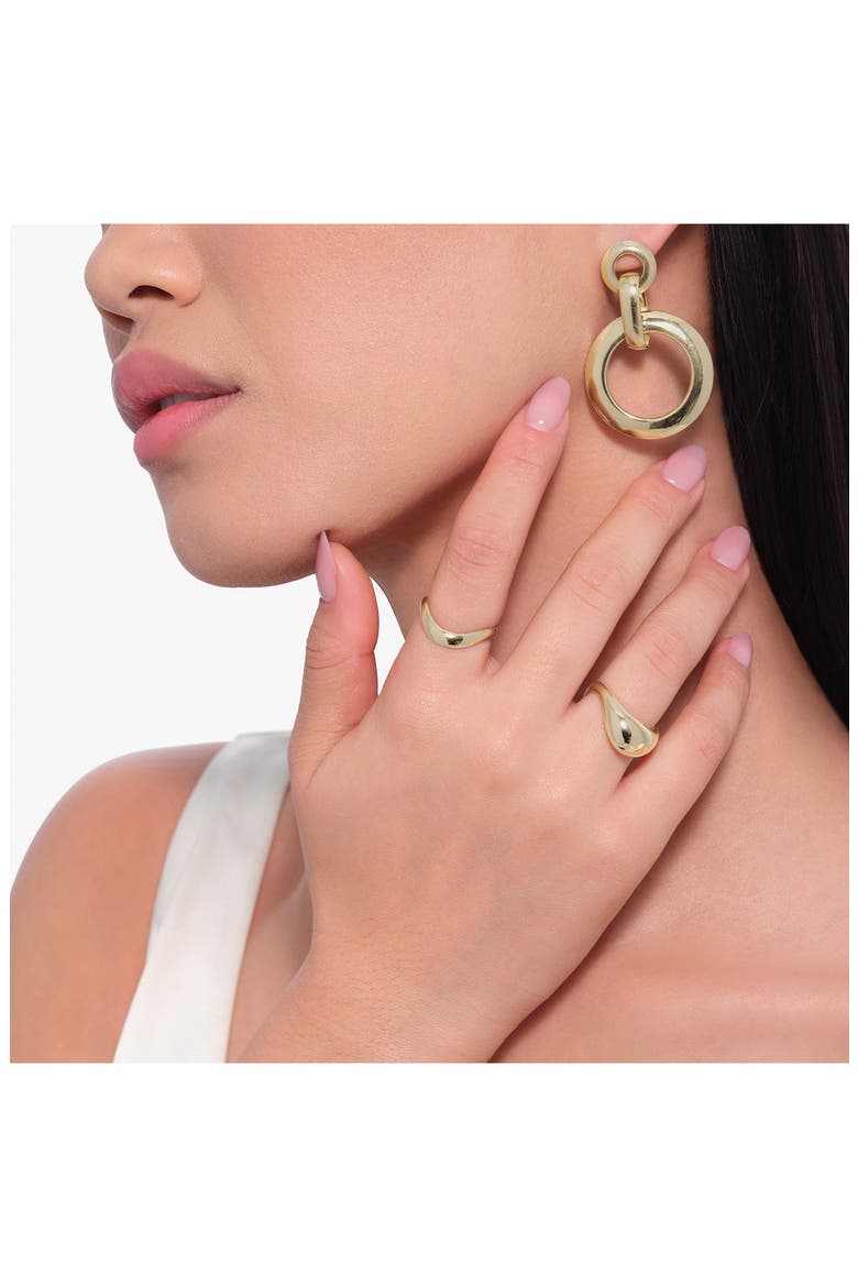 Skinny 14K Gold Curved Bubble Ring, Alternate, color, YELLOW GOLD
