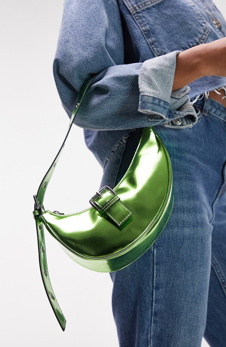 Topshop Shelby Buckle Shoulder Bag, Main, color,