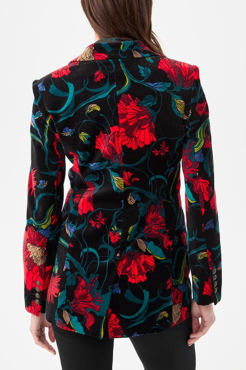 Trina Turk Broadway Printed Velvet Blazer In Black