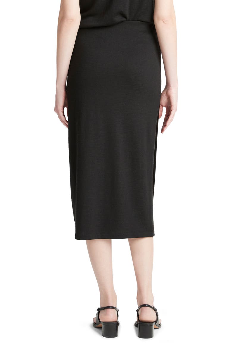 Side Drape Knit Midi Skirt, Alternate, color, BLACK