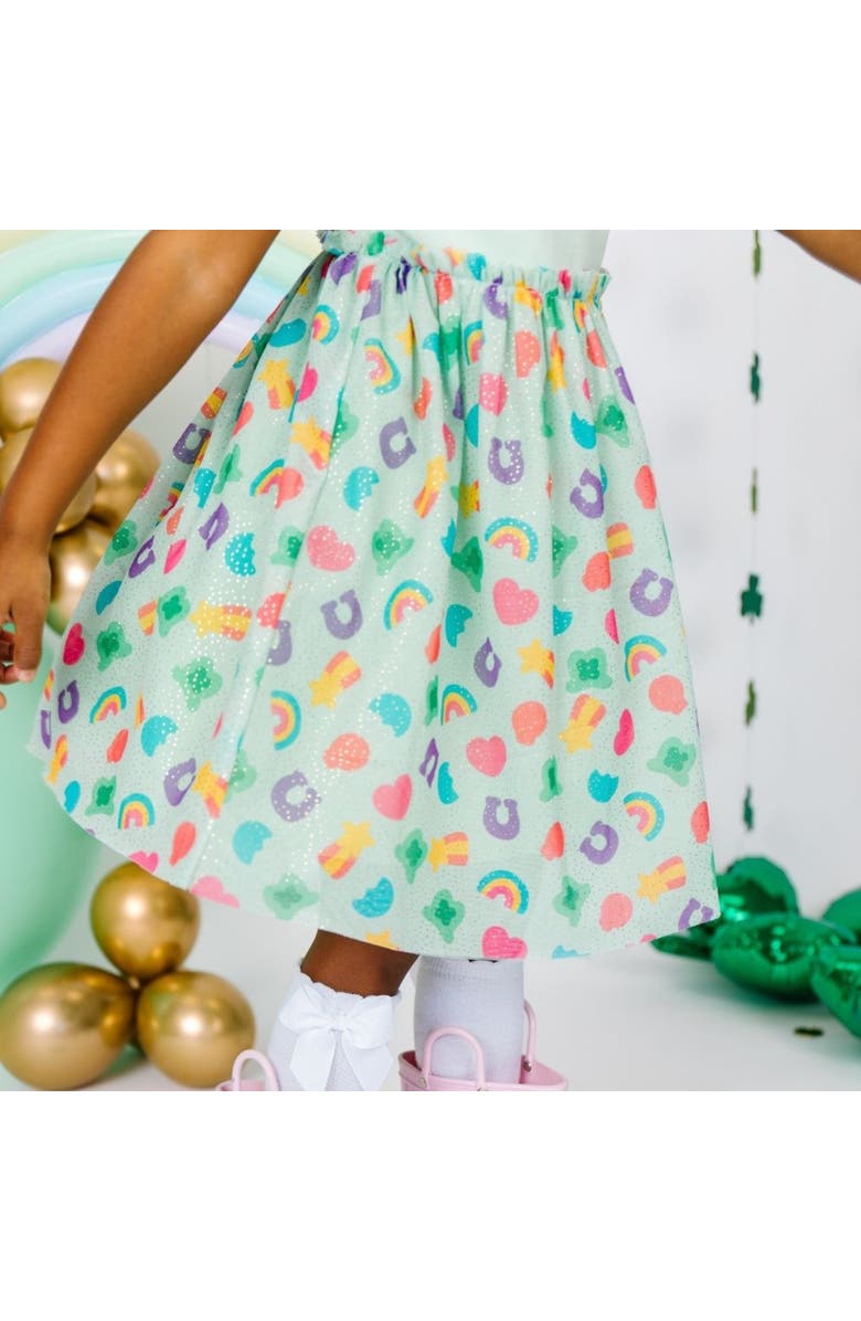 Sweet Wink Lucky Charm St. Patrick's Day Short Sleeve Tutu Dress, Alternate, color, 