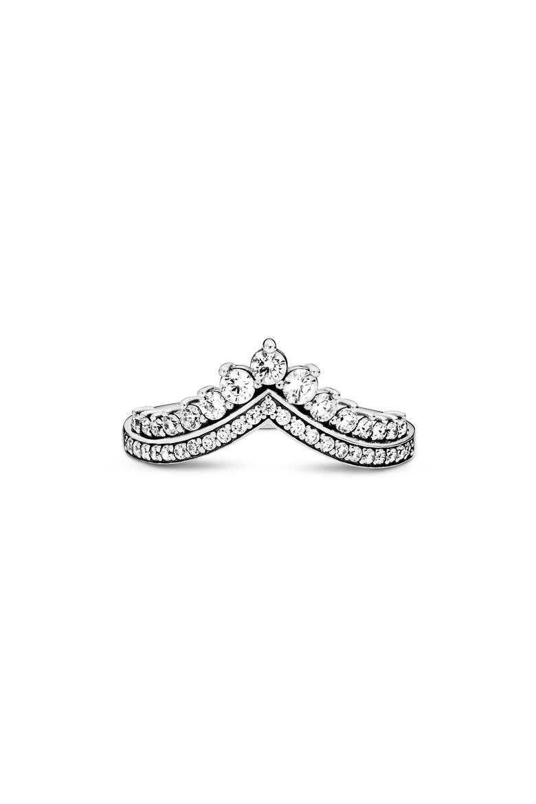 Princess Wishbone Cubic Zirconia Ring, Alternate, color, SILVER