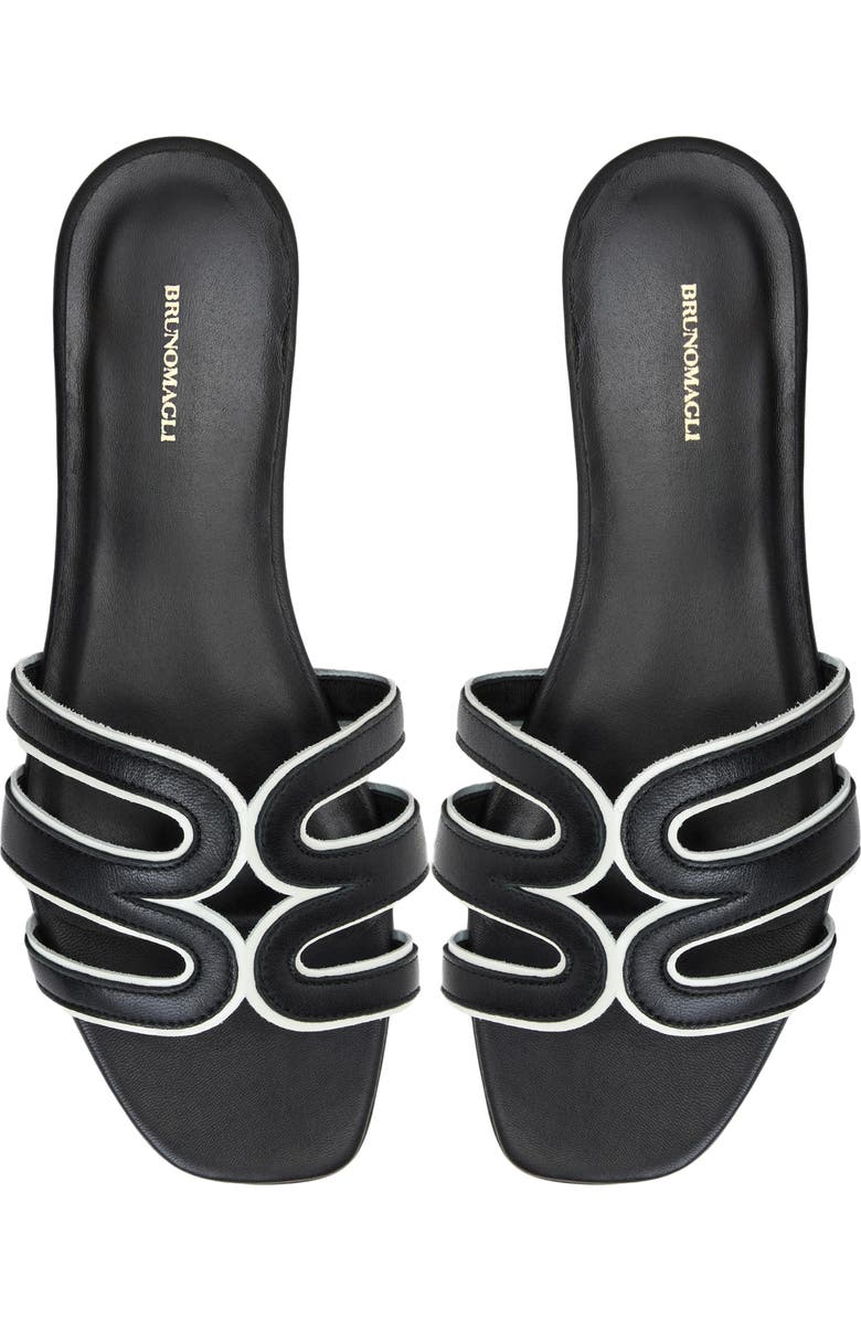 Bruno Magli Flore Slide Sandal, Alternate, color, Black Nappa/ Bone