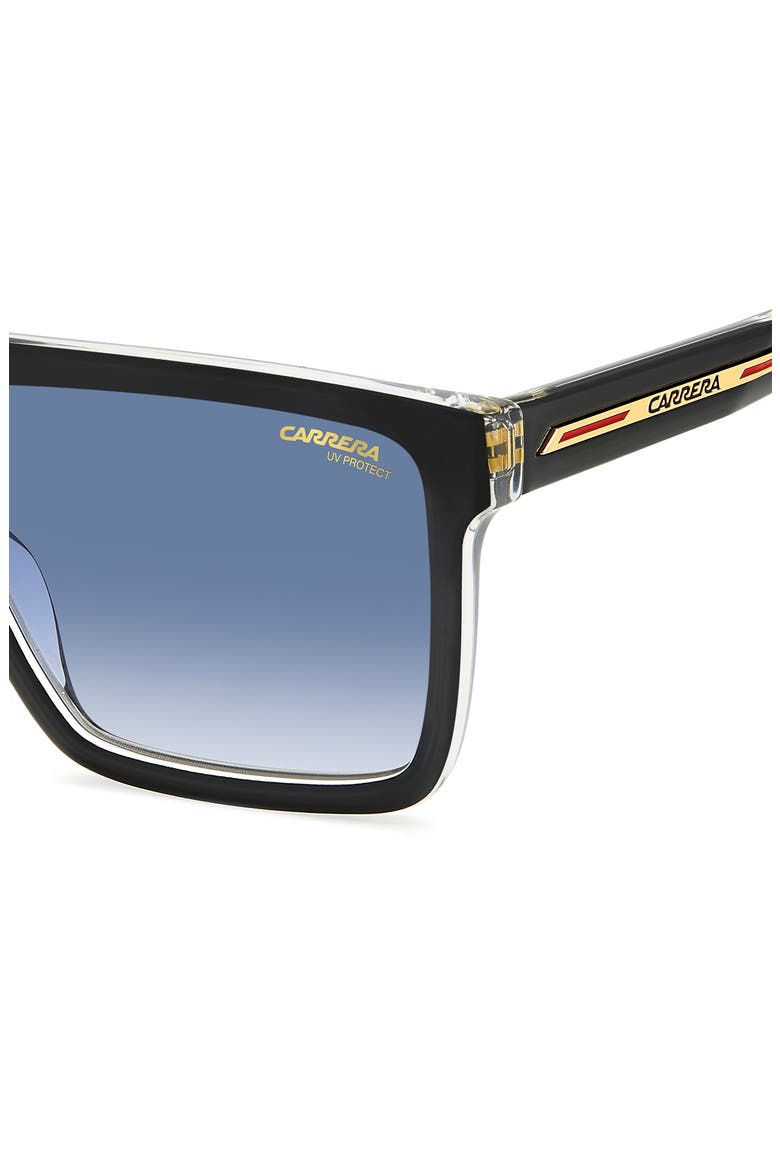 Victory 58mm Gradient Flat Top Sunglasses, Alternate, color, BLACK CRYSTAL/ BLUE SHADED