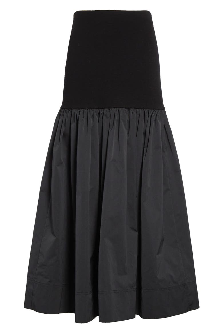 Cami Mixed Media Maxi Skirt, Alternate, color, BLACK/ BLACK