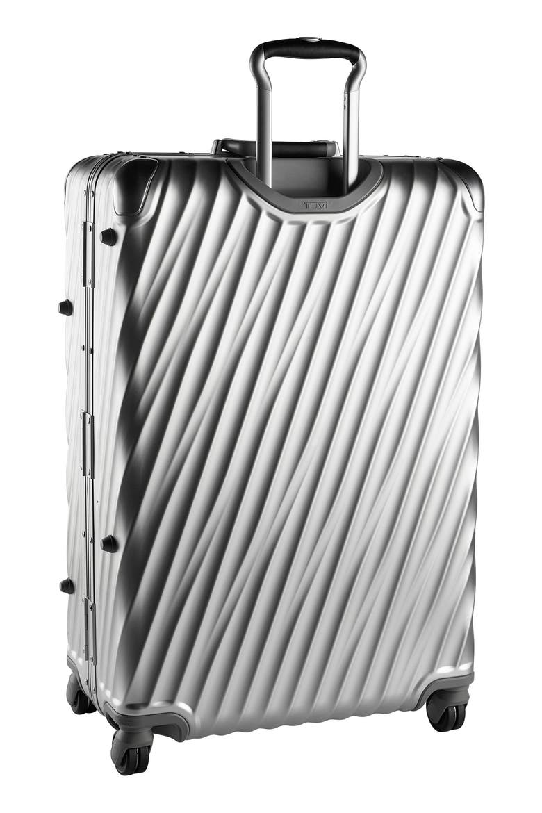 19 Degree Aluminum Large Checked Luggage, Alternate, color, SILVER