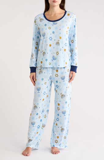 JACLYN Mom Matching Family Hanukkah Print Top & Pants Pajamas