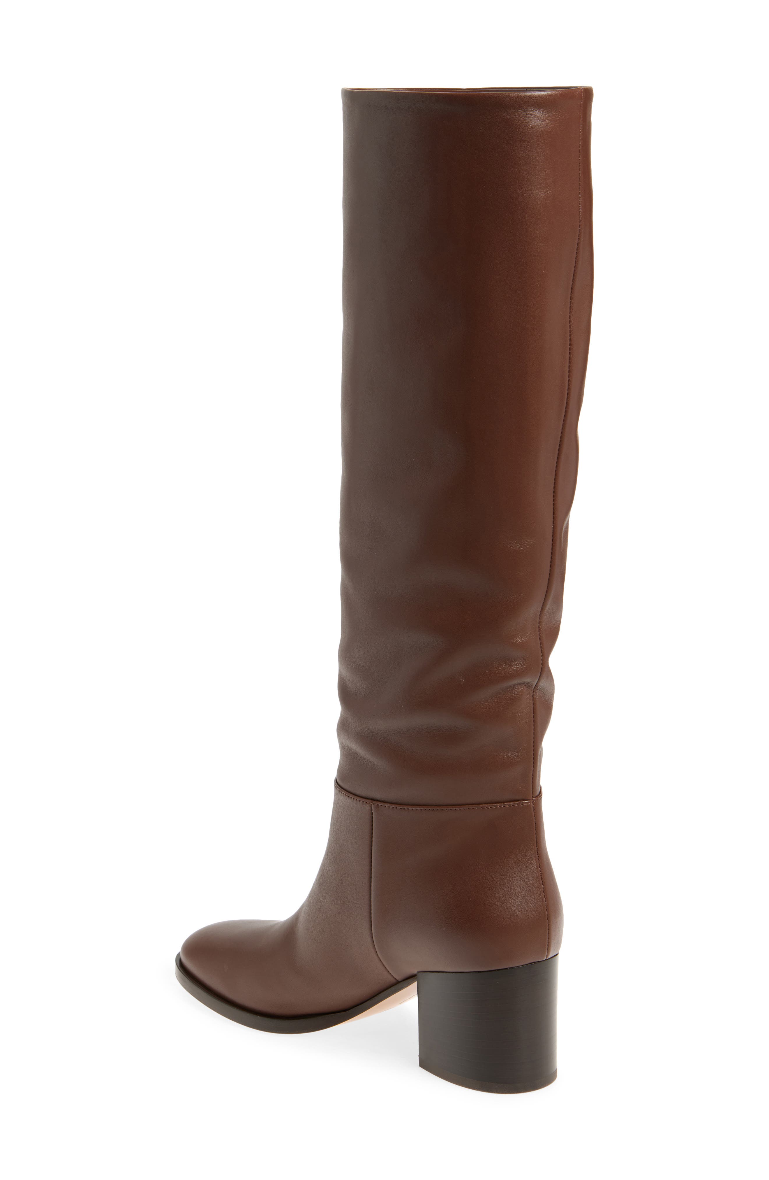 Gianvito Rossi Block Heel Tall Boot, Alternate, color, Brown