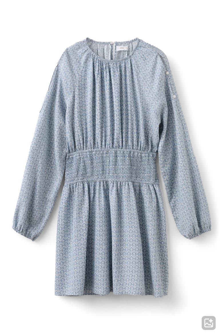 Metallic Cutout Long Sleeve Dress, Alternate, color, SKY BLUE