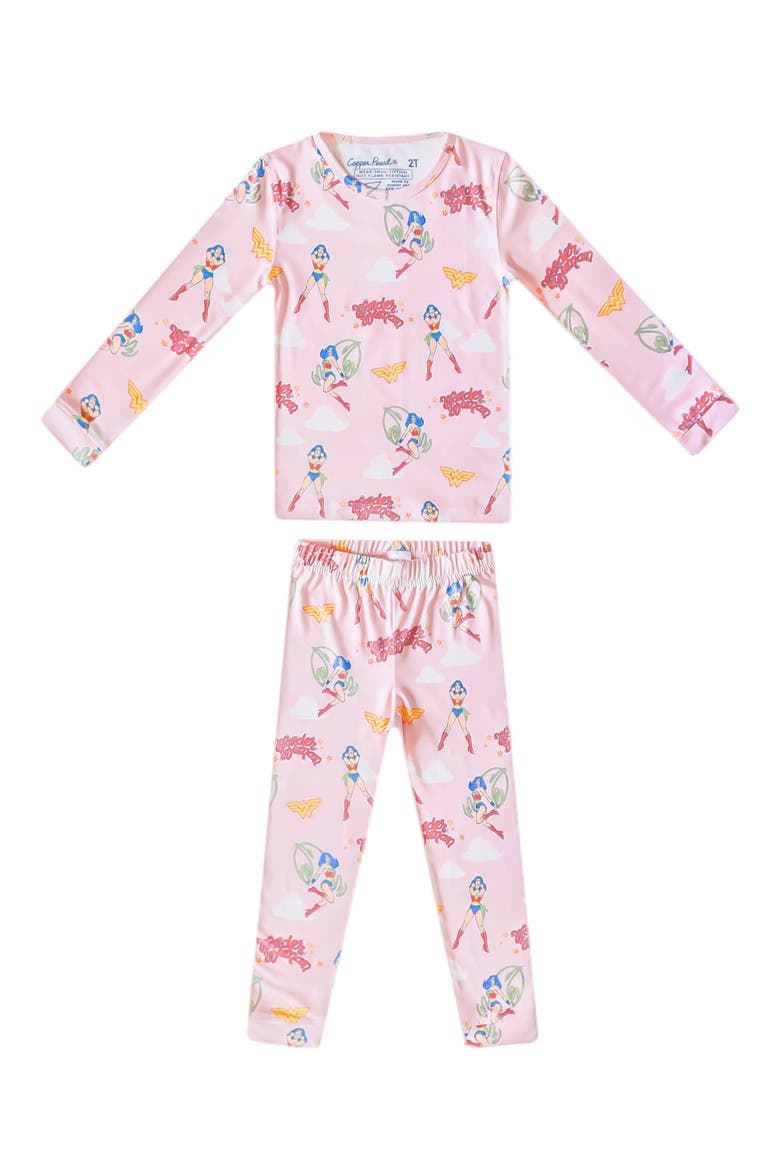 Wonder Woman Fitted Two-Piece Pajamas, Main, color, WONDER WOMAN