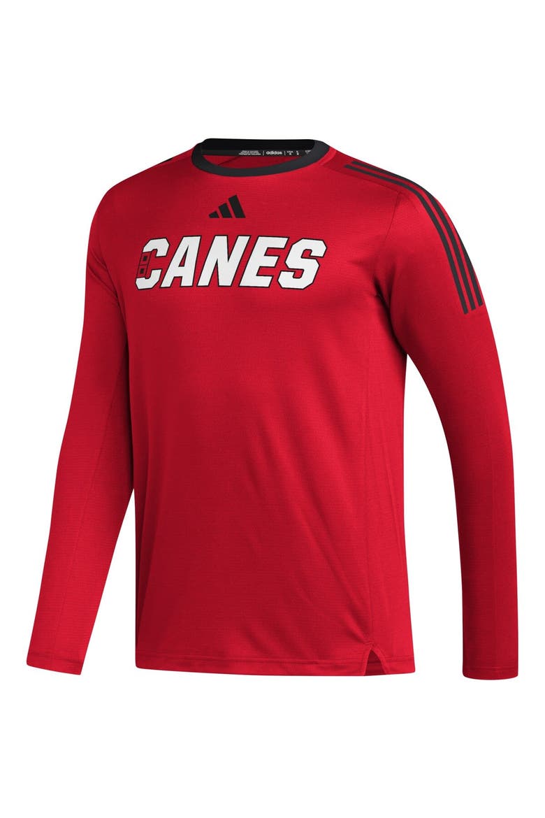 Men's adidas Red Carolina Hurricanes AEROREADY® Long Sleeve T-Shirt, Alternate, color, Red