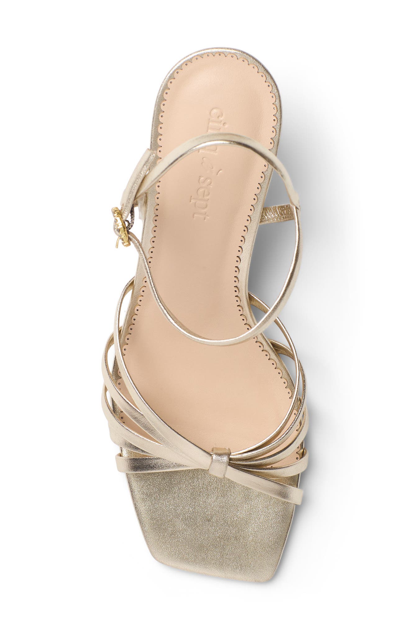 Cinq à Sept Malia Ankle Strap Sandal, Alternate, color, Light Gold Metallic