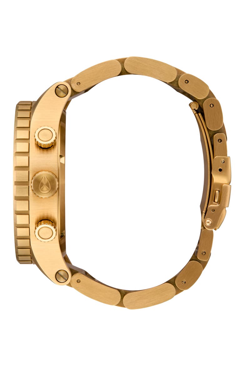 51-30 Chronograph Bracelet Watch, 51mm, Alternate, color, GOLD / TURQUOISE / GOLD