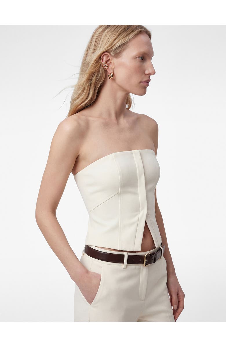 Koton Fitted Strapless Top, Main, color, Ecru