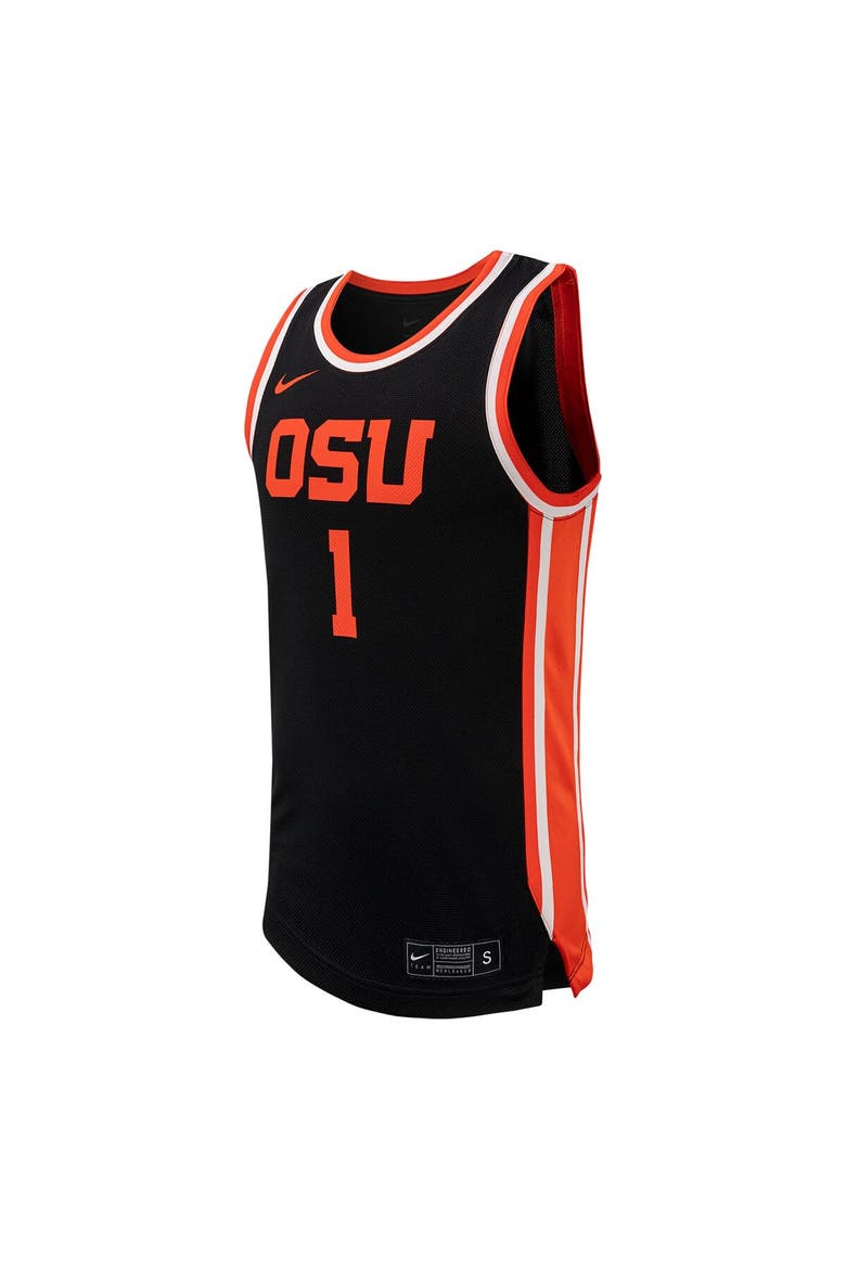 Men's Nike #1 Black Oregon State Beavers Replica Basketball Jersey, Alternate, color, Black
