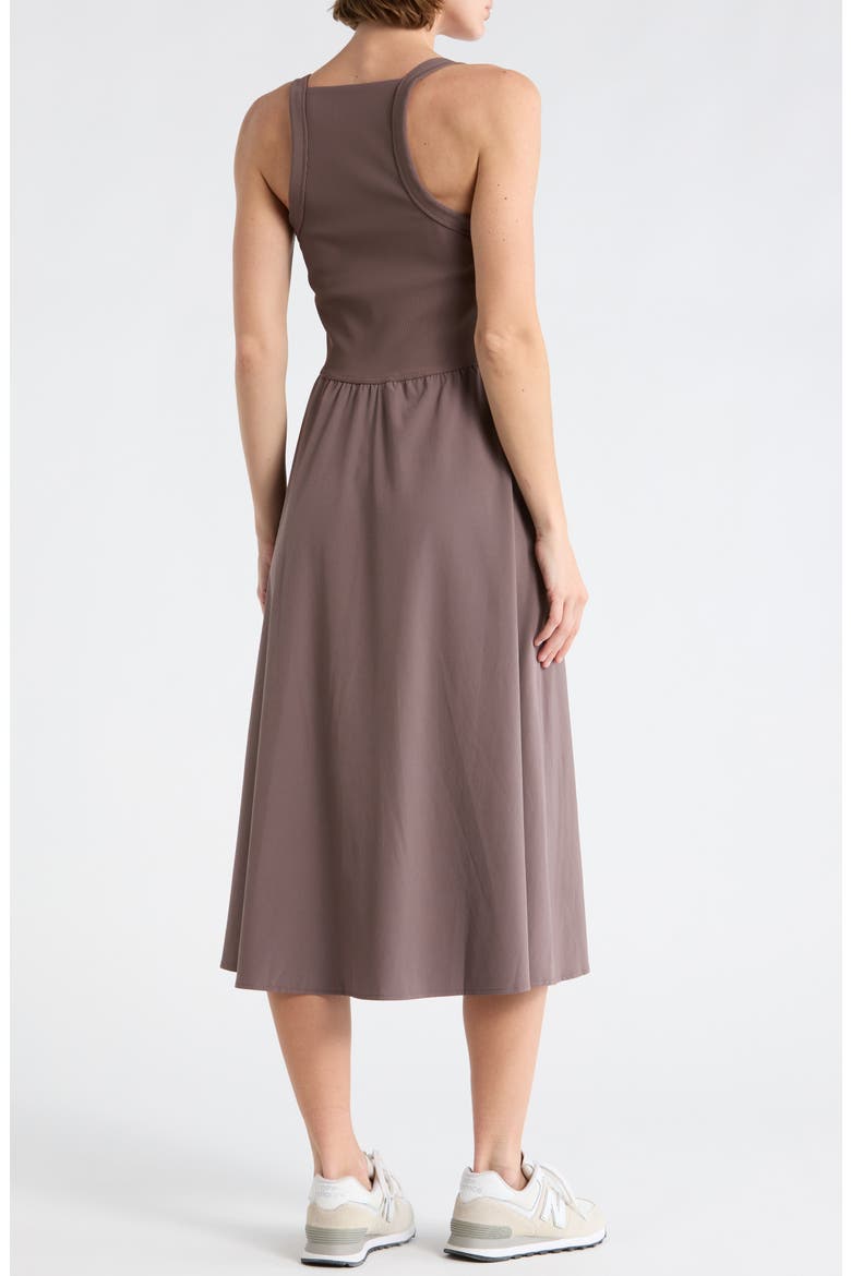 Rib Hybrid Midi Dress, Alternate, color, GREY PLUM