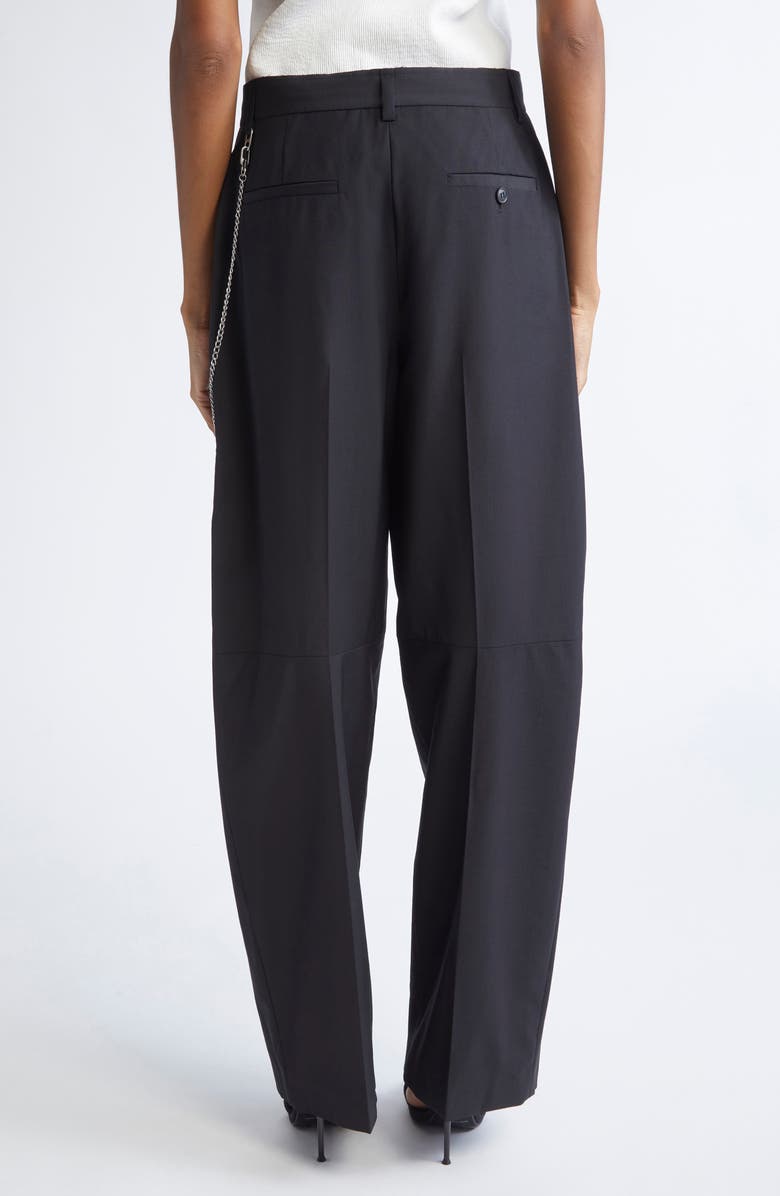 Alexander Wang Pleated Balloon Leg Pants with Detachable Chain Detail, Alternate, color, Black