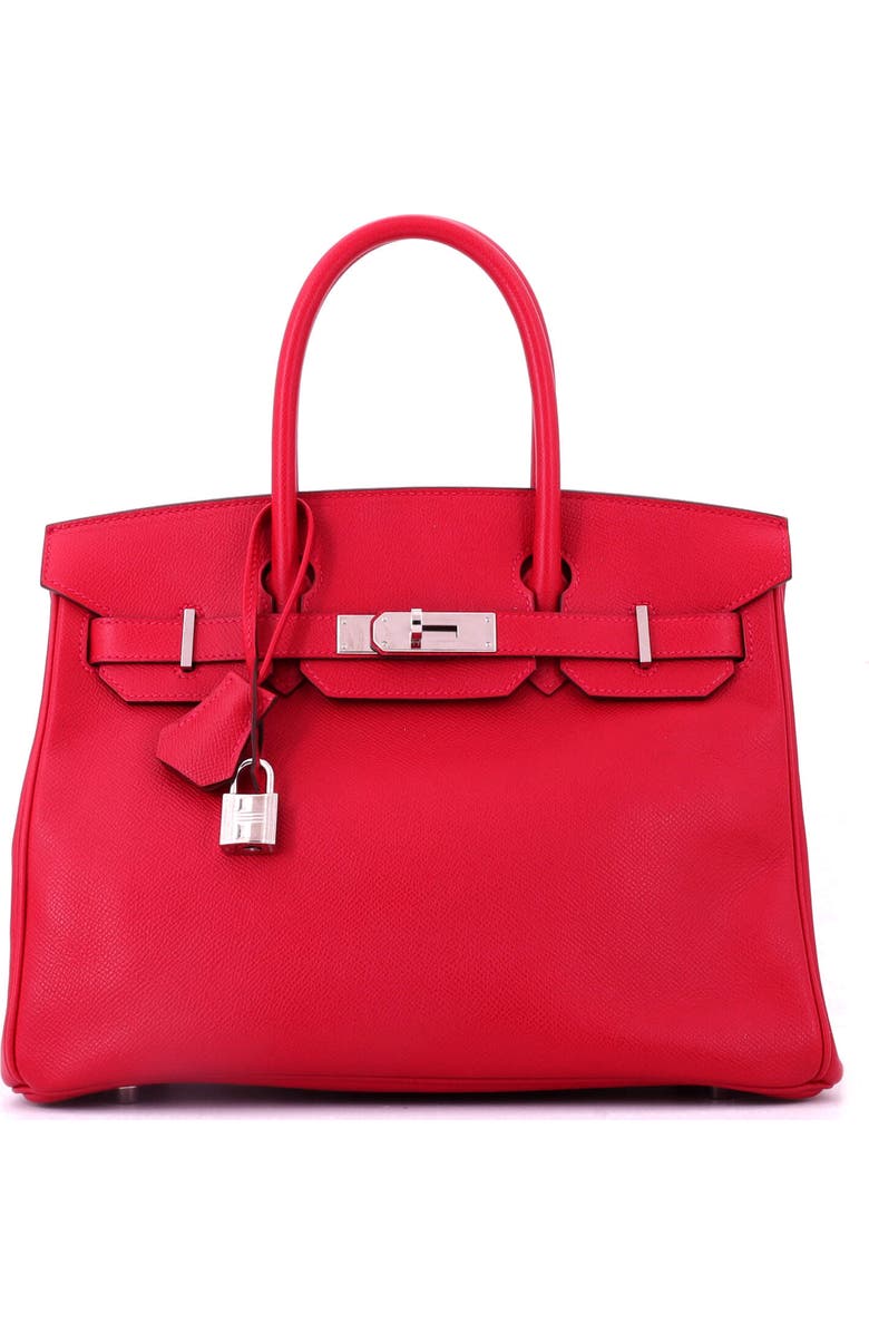 Pre-Owned Hermes Birkin Handbag Red Epsom with Palladium Hardware 30, Main, color, Rouge Casaque