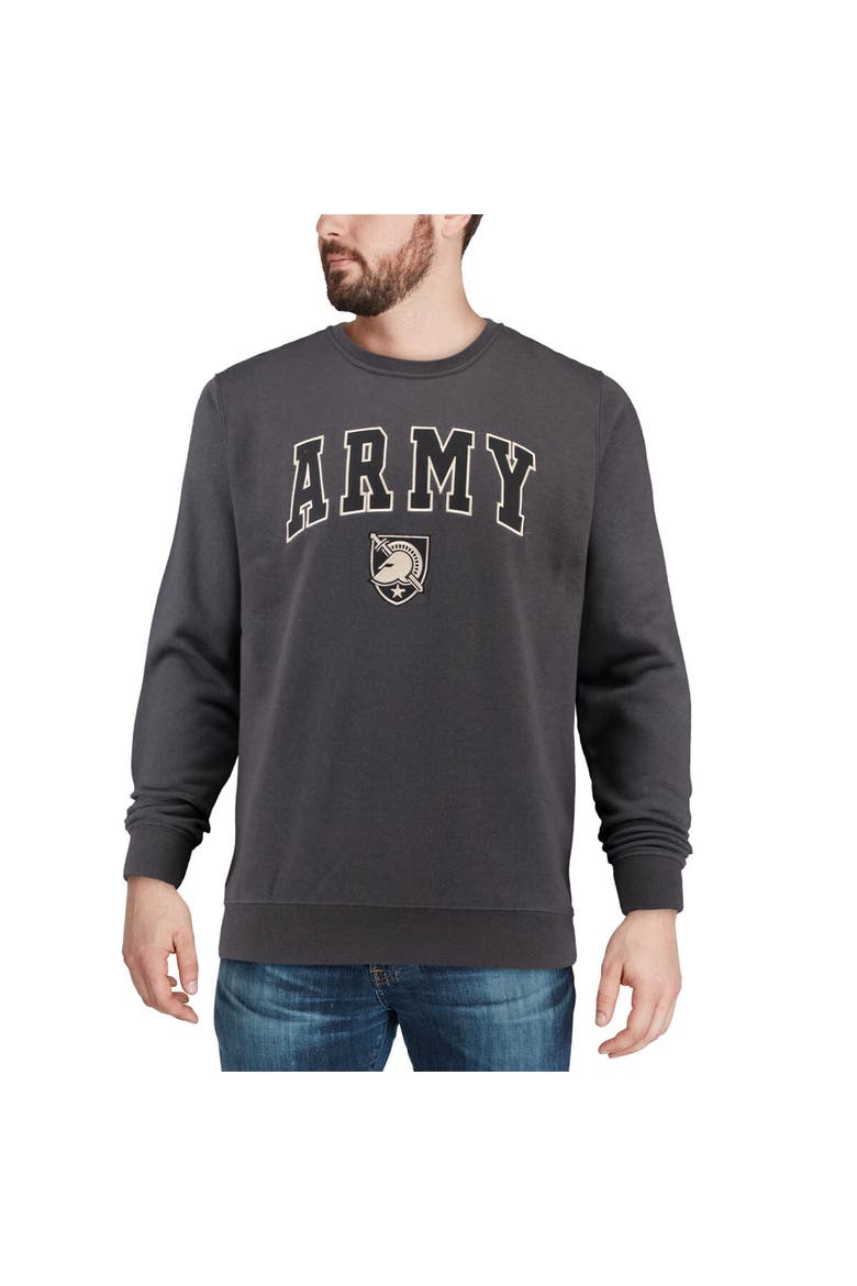 Men's Colosseum Charcoal Army Black Knights Arch & Logo Crew Neck Sweatshirt, Alternate, color, Charcoal