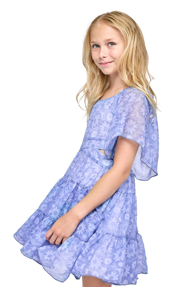 Kids' Tiered Dress, Alternate, color, BLUE MULTI