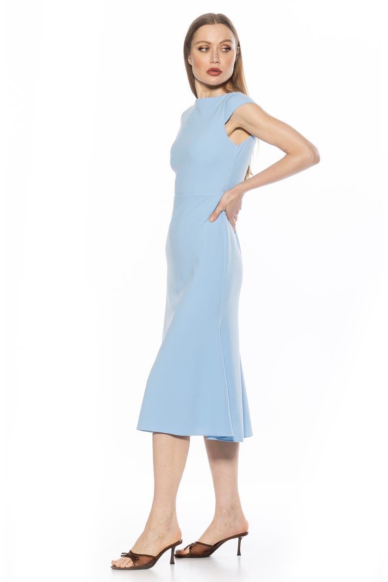 Loreli Boat Neck Midi Dress, Alternate, color, HALOGEN BLUE