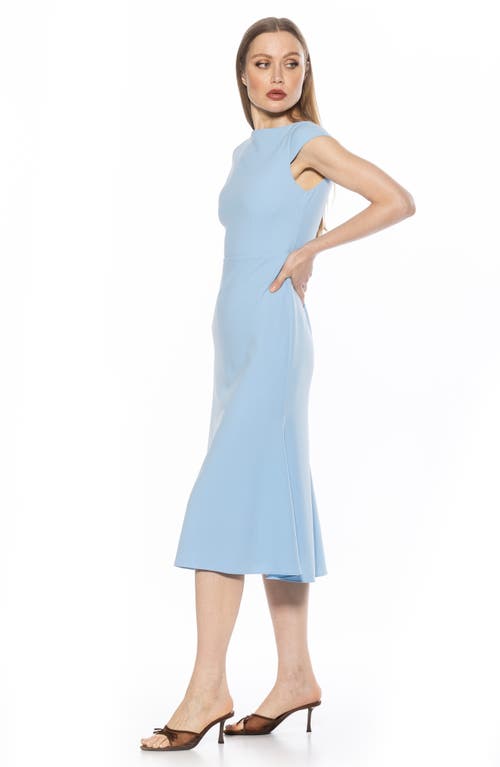 Alexia Admor Loreli Boat Neck Midi Dress In Halogen Blue