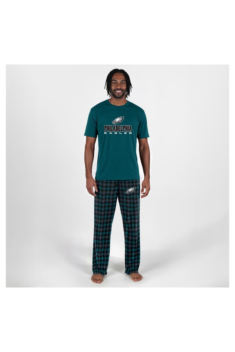 Men's Concepts Sport  Midnight Green Philadelphia Eagles Big & Tall Highland Sleep Set, Main, color, Green