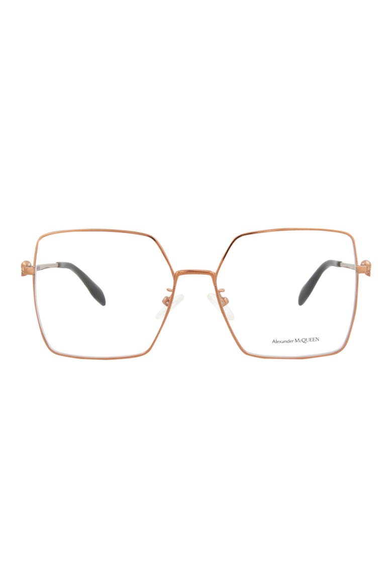 57mm Square Optical Glasses, Main, color, NUDE NUDE TRANSPARENT