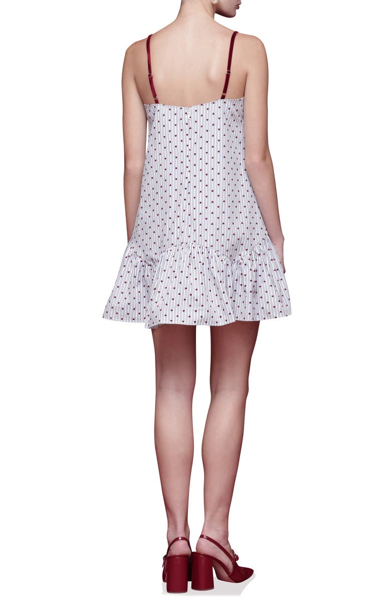 Avec Les Filles Babydoll Heart & Stripe Minidress, Alternate, color, Blue Stripe Red Hear