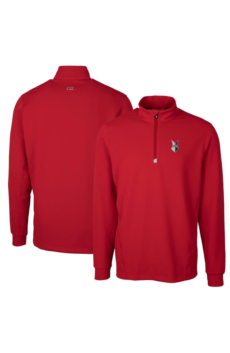 Cutter & Buck Men's Cutter & Buck Red Indianapolis Indians Traverse Stretch Quarter-Zip Pullover Top, Main, color, 