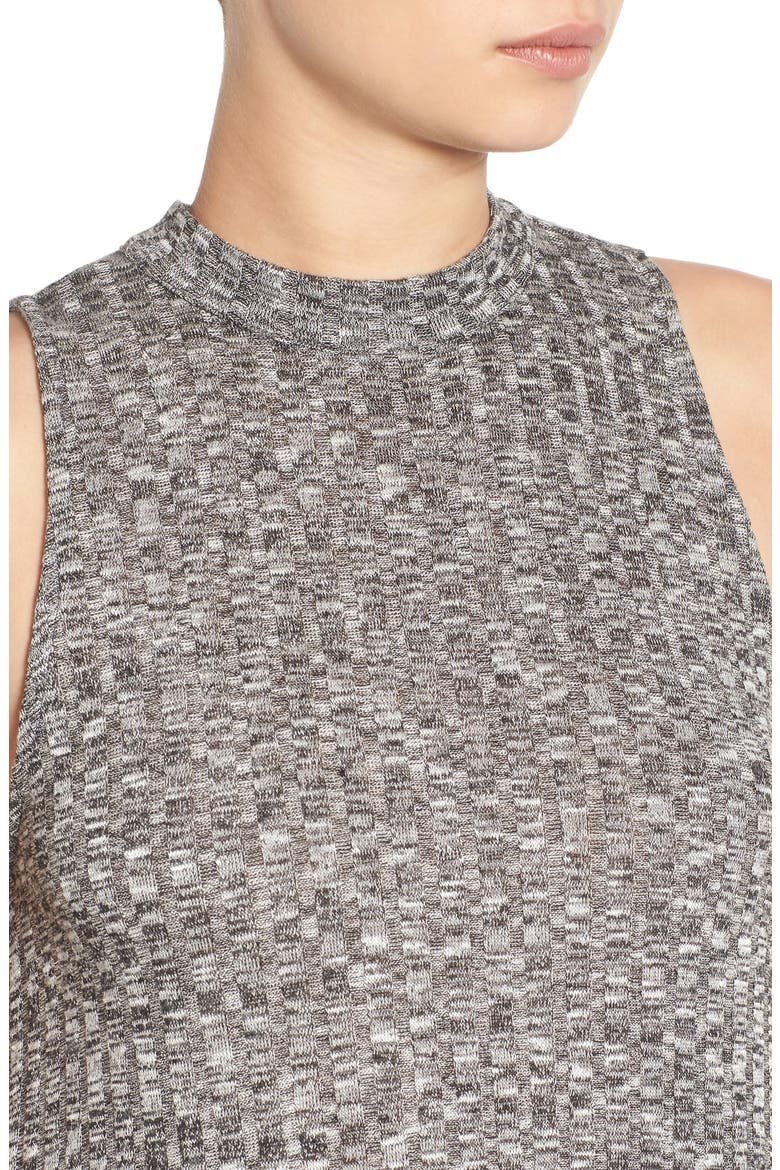 Rib Knit Swing Dress, Alternate, color, BLACK HEATHER